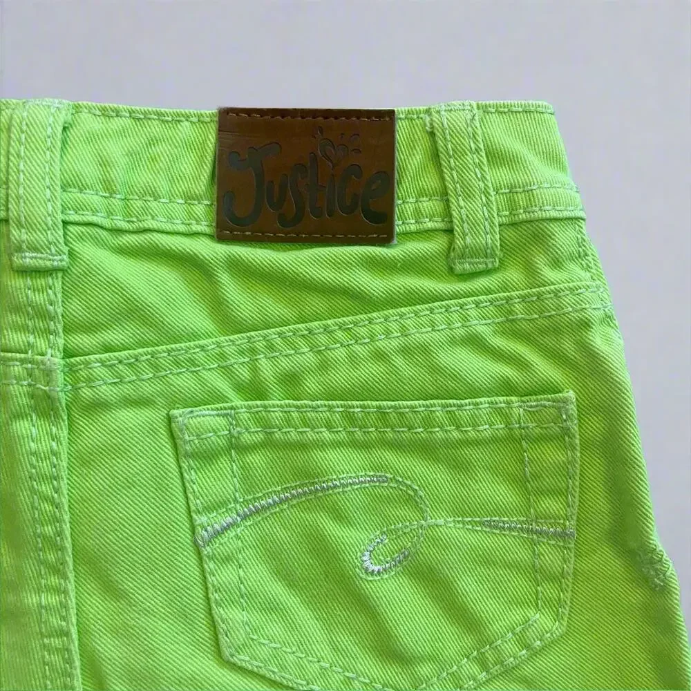 Justice Girls Green Short Size 7S